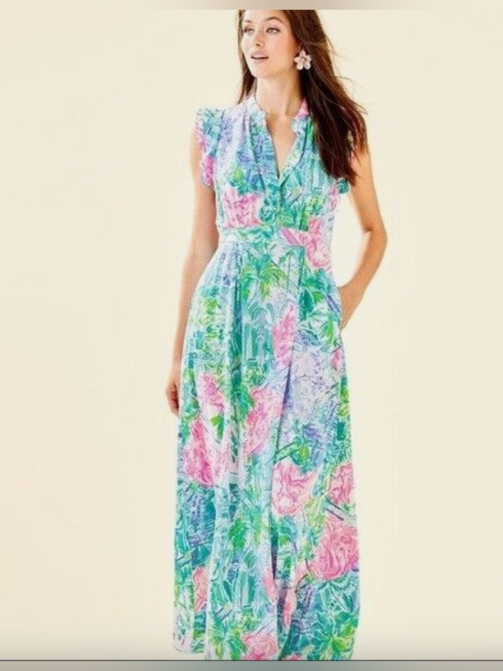 🦄🦄🦄 Lilly Pulitzer "Bohemian Queen" Palm Beach Silk Maxi